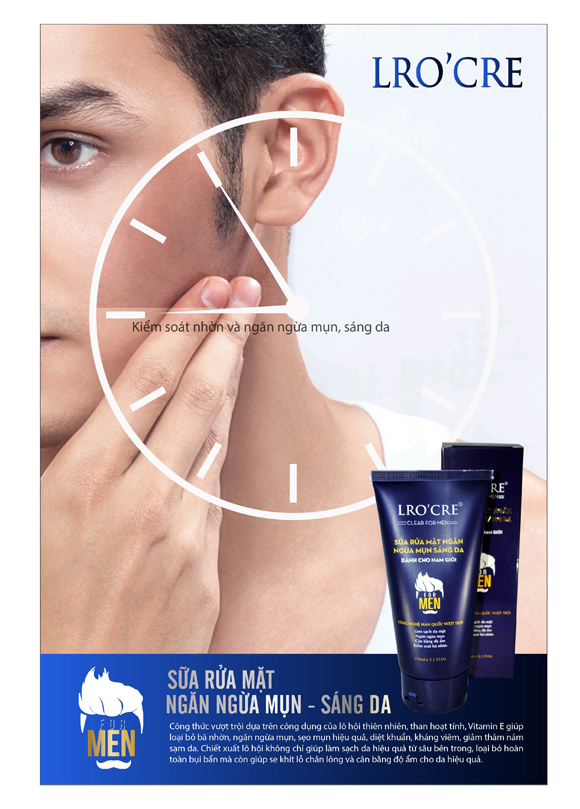 Lro'cre For Men, Sữa rửa mặt, Sữa rửa mặt Lro’cre for Men, Sữa rửa mặt cho nam