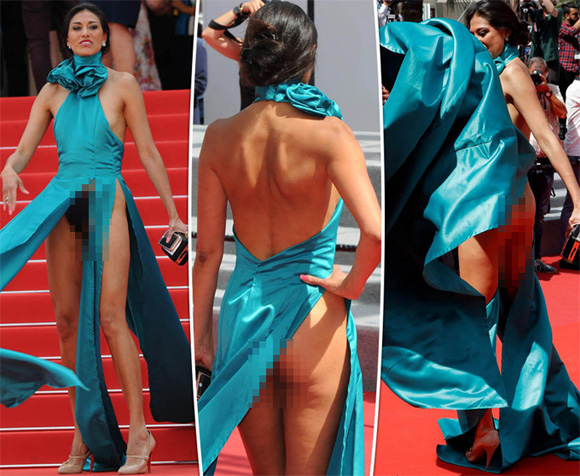 Cannes 2017, sự cố váy áo tại Cannes 2017, sao hớ hênh tại Cannes 2017