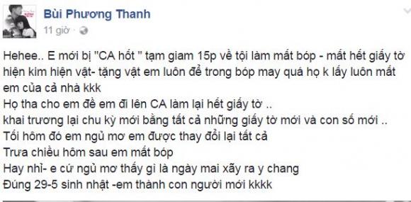 sao việt, phương thanh, ca sĩ phương thanh, phương thanh mất hết giấy tờ, sinh nhật phương thanh
