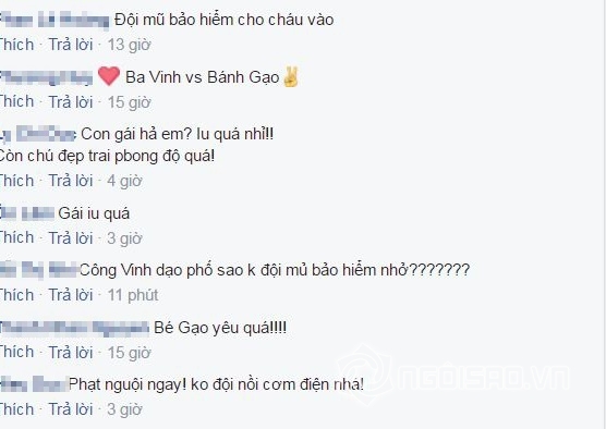 sao việt, công vinh, con gái công vinh, công vinh thủy tiên, công vinh chở con không đội mũ bảo hiểm 