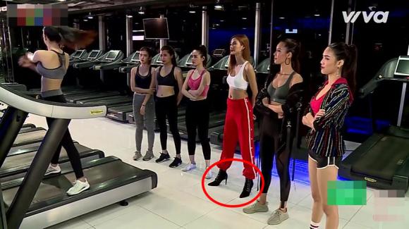 sao việt, hoàng thùy, hoàng thùy tập 3 the face, hlv hoàng thùy đeo giày cao gót, hoàng thùy đeo giày cao gót tập gym