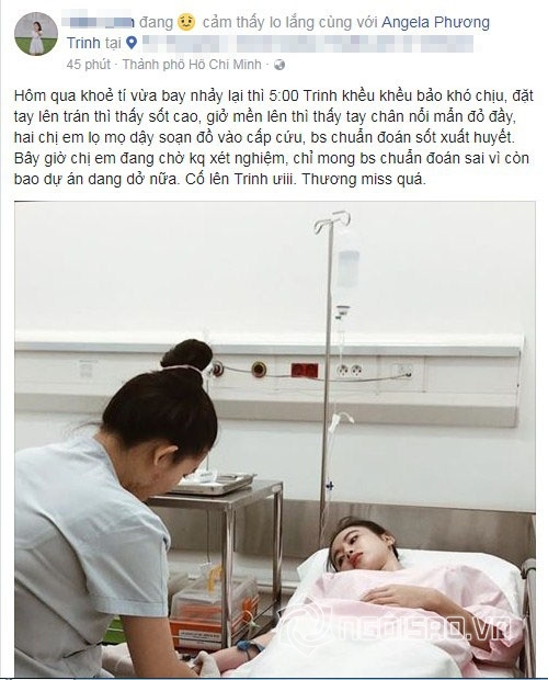Angela Phương Trinh, diễn viên Angela Phương Trinh, Angela Phương Trinh nhập viện,chuyện làng sao,sao Việt