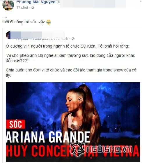  Ariana Grande,  Ariana Grande hủy show,  Ariana Grande ở Việt Nam , ca sĩ  Ariana Grande, sao Việt