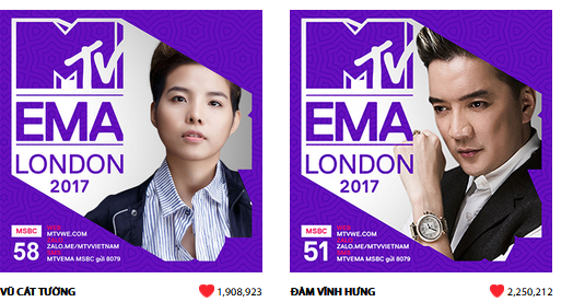  đàm vĩnh hưng, mr. đàm,  đề cử EMA 2017