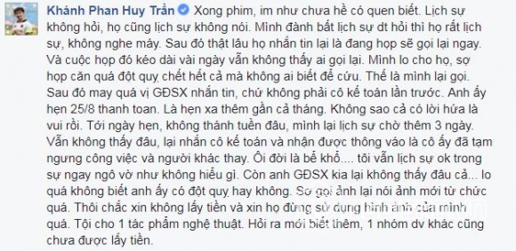 sao việt, huy khánh, diễn viên huy khánh, huy khánh bị bùng tiền, huy khánh và mạc anh thư