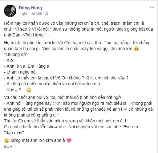 Đông Hùng, Đàm Vĩnh Hưng, ca sĩ Đông Hùng, ca sĩ Đàm Vĩnh Hưng, Mr Đàm,chuyện làng sao,sao Việt