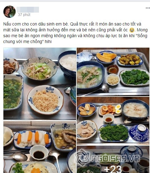 mẹ chồng, mẹ chồng nấu cho con dâu, mâm cơm cho bà bầu ở cữ, mâm cơm của con dâu,đời sống trẻ