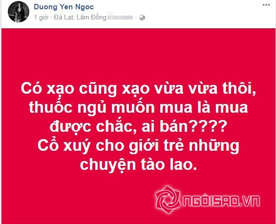 Pha Lê, Dương Yến Ngọc, ca sĩ Pha Lê, Pha Lê uống thuốc ngủ,chuyện làng sao,sao Việt