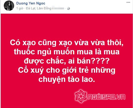 Pha Lê, Dương Yến Ngọc, Pha Lê tự tử, Pha Lê uống thuốc ngủ