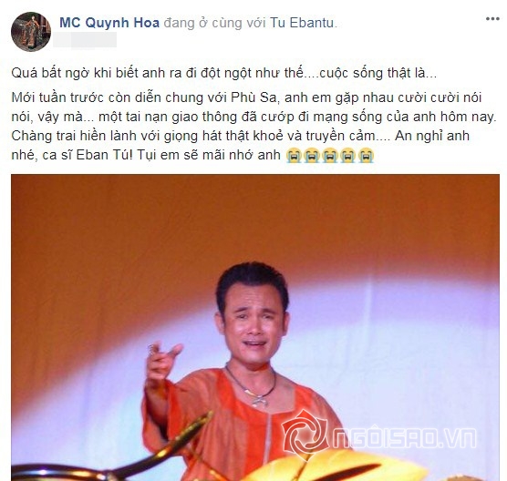 Eban Tú, ca sĩ Eban Tú, Eban Tú qua đời,chuyện làng sao,sao Việt
