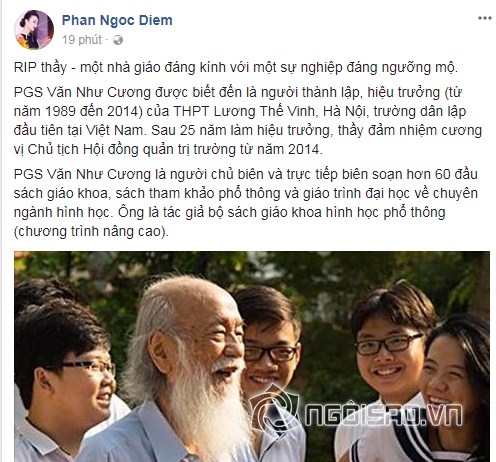 Văn Như Cương, thầy giáo  Văn Như Cương, thầy giáo  Văn Như Cương qua đời, sao Việt,chuyện làng sao