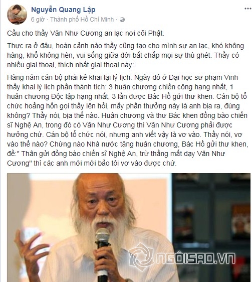 Văn Như Cương, thầy giáo  Văn Như Cương, thầy giáo  Văn Như Cương qua đời, sao Việt,chuyện làng sao