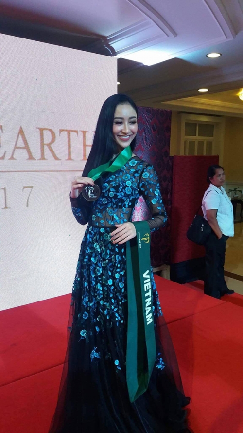 Hoa hậu,Á hậu Hà Thu, miss earth 2017, hà thu thi miss earth 2017, hà thu giành huy chương đồng, hà thu tại miss earth, hoa hậu Việt 