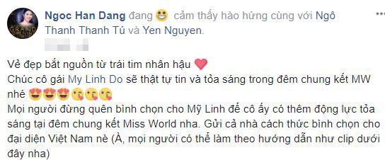 Hoa hậu Thế giới 2017, chung kết Miss World 2017, sao việt ủng hộ Đỗ Mỹ Linh
