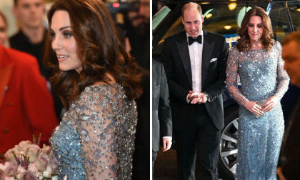 công nương Kate Middleton, công nương kate middleton bầu bí, mặc đồ lòe loẹt