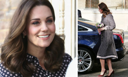 công nương Kate Middleton, công nương kate middleton bầu bí, mặc đồ lòe loẹt