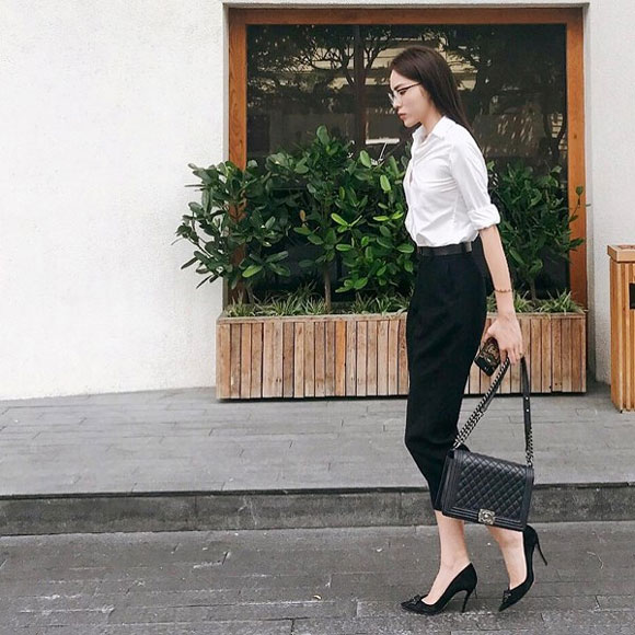 áo sơ mi trắng, mix đồ với sơ mi trắng, sao việt diện áo sơ mi trắng