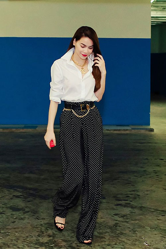 áo sơ mi trắng, mix đồ với sơ mi trắng, sao việt diện áo sơ mi trắng