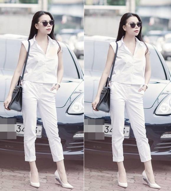 áo sơ mi trắng, mix đồ với sơ mi trắng, sao việt diện áo sơ mi trắng