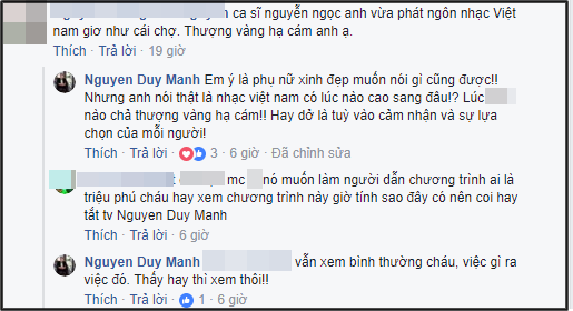 Duy Mạnh,Ngọc Anh,Ngọc Anh phát ngôn sốc