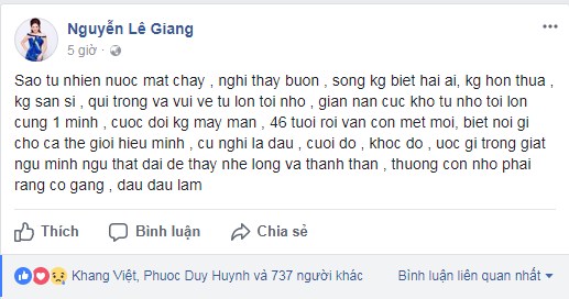 Lê Giang, Lê Giang và chồng cũ, diễn viên Lê Giang