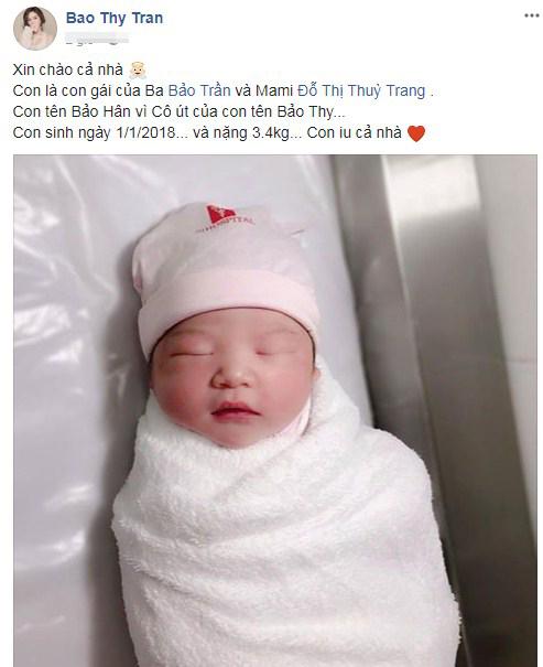 Chị dâu của Bảo Thy, anh trai Bảo Thy, Trang Pilla, Trang Pilla sinh con