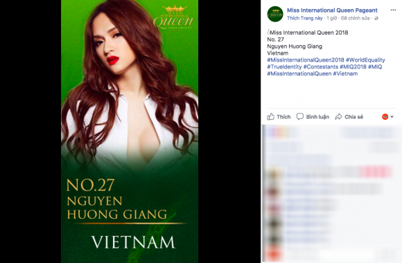 Hương Giang Idol,Hoa hậu chuyển giới,Mis International Queen Pageant