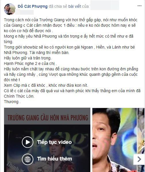 Trường Giang, Nhã Phương, Trường Giang cầu hôn Nhã Phương, sao Việt, Đoàn Thanh Tài, Cát Phượng, Anh Thư