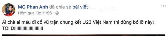 u23 việt nam, sao việt cổ vũ u23, chung kết u23