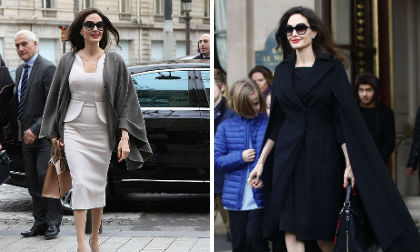 Diễn viên Angelina Jolie, angelina jolie chân thon, đầm ren đen
