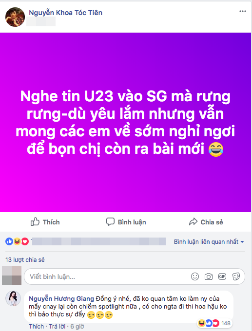 U23 Việt Nam, Tóc Tiên, Hương Giang Idol