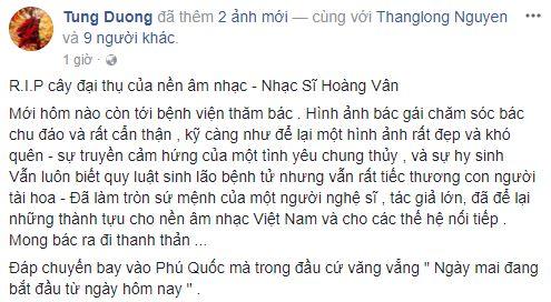 hoàng vân qua đời, nhạc sĩ hoàng vân, sao việt chia buồn