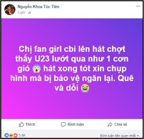 U23 Việt Nam,Tóc Tiên,ca sĩ Tóc Tiên
