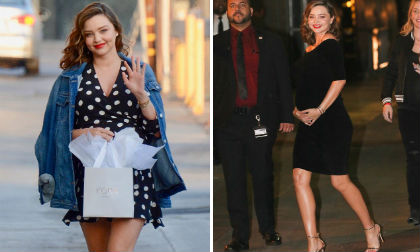 siêu mẫu Miranda Kerr,bà bầu đi giày cao gót, khoe bụng bầu