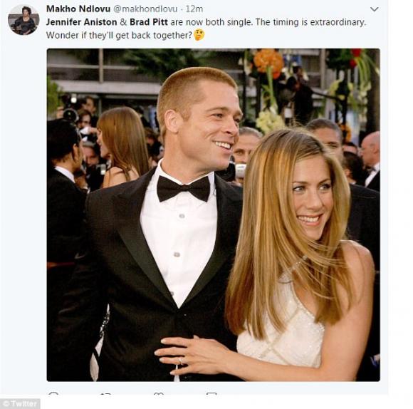 nam dien vien Brad Pitt,vợ cũ Jennifer Aniston, brad pitt và jennifer aniston tái hợp