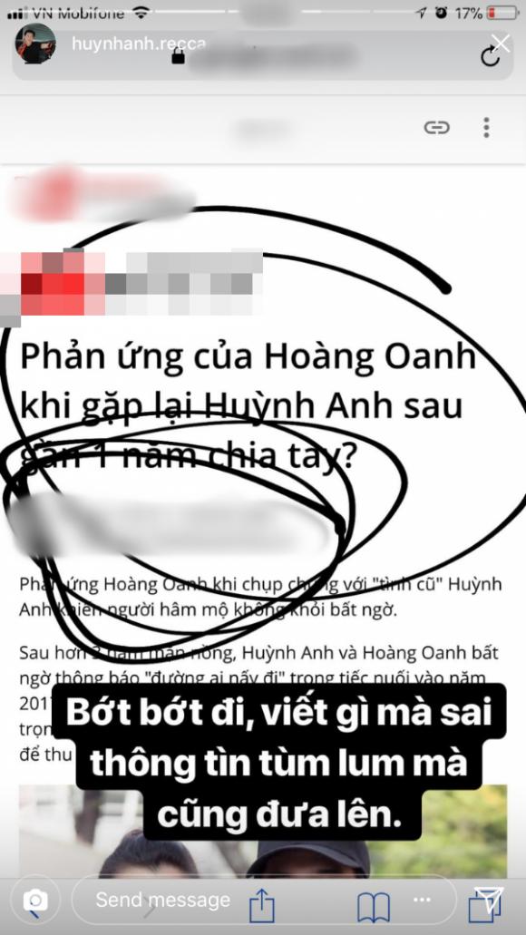 Huỳnh Anh, Hoàng Oanh, sao Việt