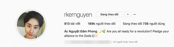 hot boy Việt,Rocker Nguyễn,Rocker Nguyễn đặt tên Instagram