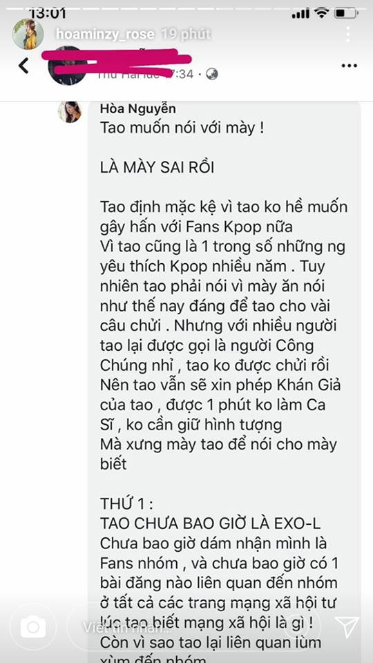 Hòa Minzy, sao Việt, sao hàn