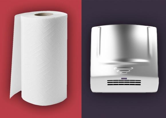 máy sấy khô tay, máy sấy khô tay trong toilet, máy sấy tay, Đi vệ sinh xong nên dùng khăn giấy hay máy sấy khô tay