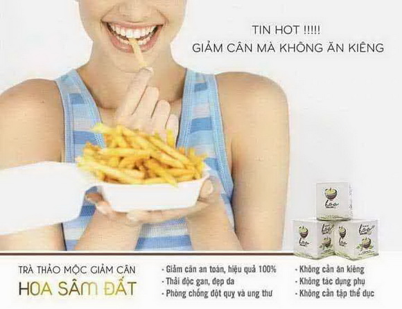 Hoa sâm đất, Trà thảo mộc giảm cân, giảm cân không cần ăn kiêng