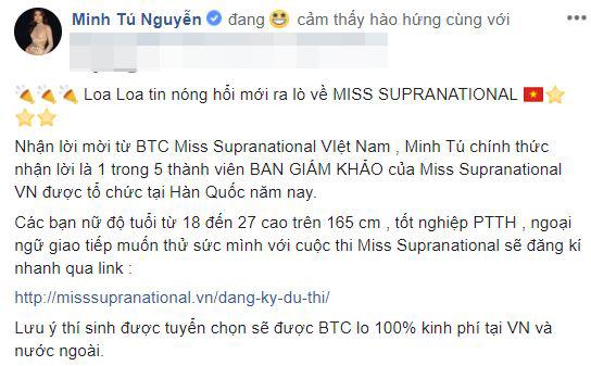 minh tú, minh tú làm giám khảo, miss supranational vietnam 2018