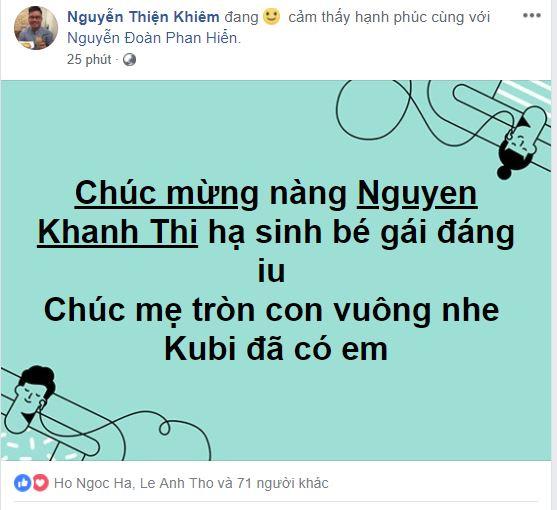 khánh thi sinh con, khánh thi sinh con thứ hai, khánh thi sinh con gái 