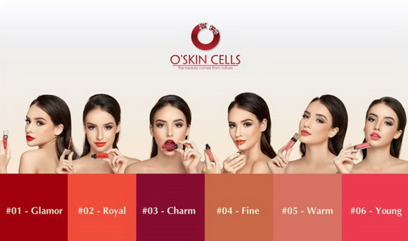 Phấn nhung Collagen, Mỹ phẩm O’Skin Cells, Son kem siêu lì