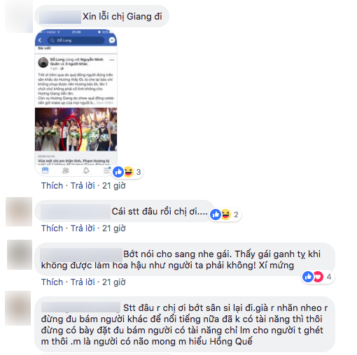 Hoa hậu Hương Giang, Hồng Quế, sao Việt
