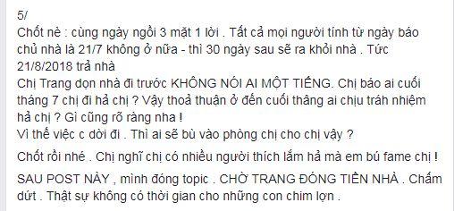 Cao Thiên Trang, quỵt tiền, sao Việt