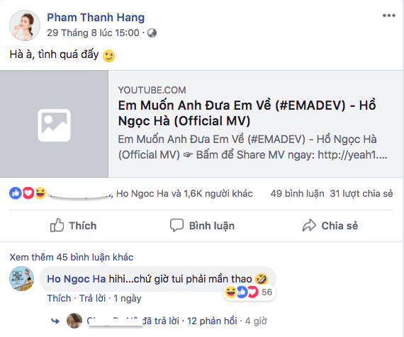 Thanh Hằng, Hà Hồ, sao Việt