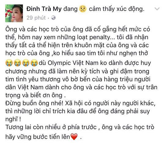 Olympic Việt Nam, Olympic Việt Nam thua UAE, sao việt động viên Olympic Việt Nam