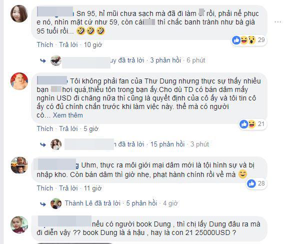á hậu Thư Dung, quản lí Thư Dung, bán dâm, sao Việt