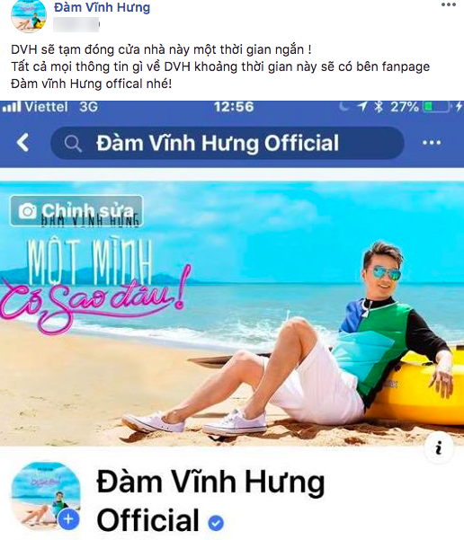 Đàm Vĩnh Hưng, facebook Đàm Vĩnh Hưng, sao Việt
