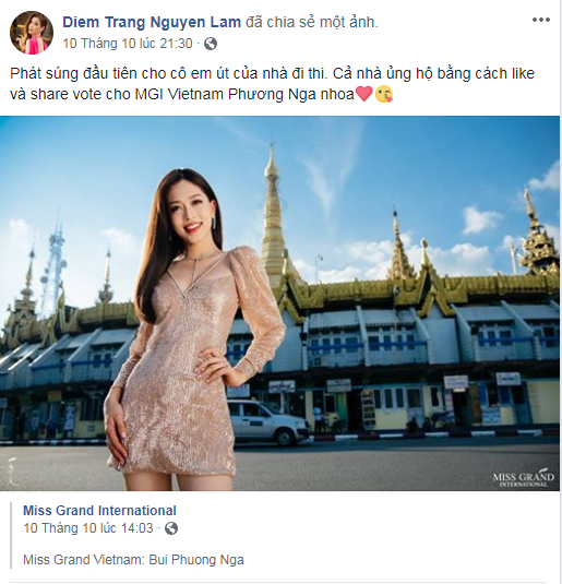 Á hậu phương nga,hoa hậu việt nam 2018,Miss Grand International 2018